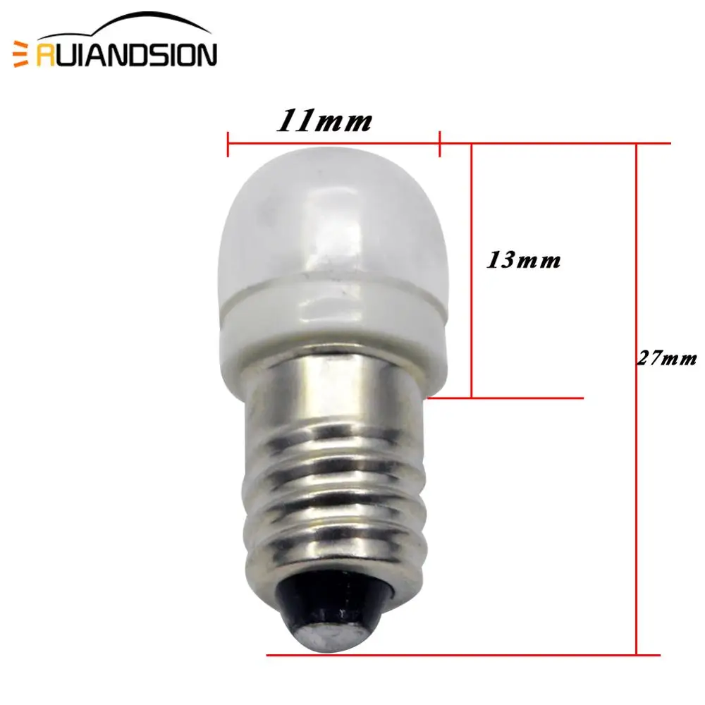 2 шт. лампы E10 светодиодный лампы 3v 6v 12v 1smd лампа 0,5 w 5050 белый Резьбовая пробка светодиодный индикатор светильник источник аксессуары теплый белый 4300k
