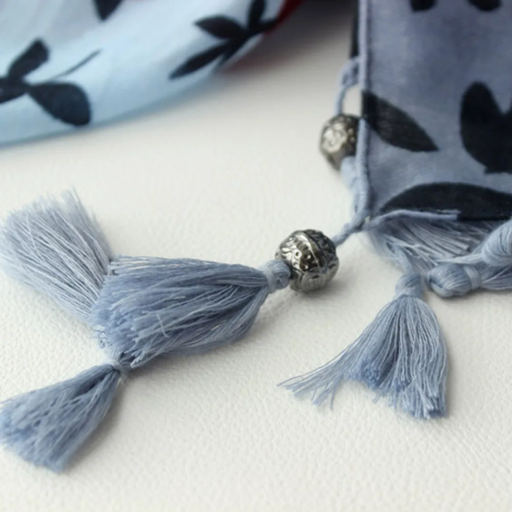 Женский шарф в этническом стиле зимний женский из хлопка и льна длиной 120 см|ladies