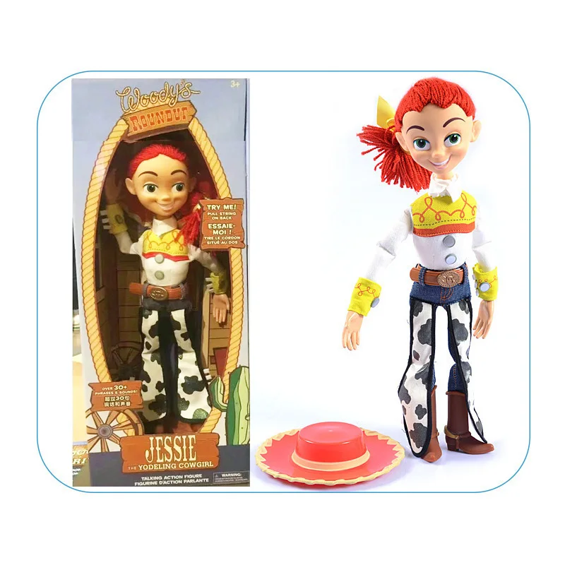 Jessie original box 43 см История игрушек 3 говорящая Вуди Джесси экшн-Игрушка ПВХ Мультяшные фигурки Модель тяните струны игрушки для детей подарки на день рождения - Цвет: Jessie original box
