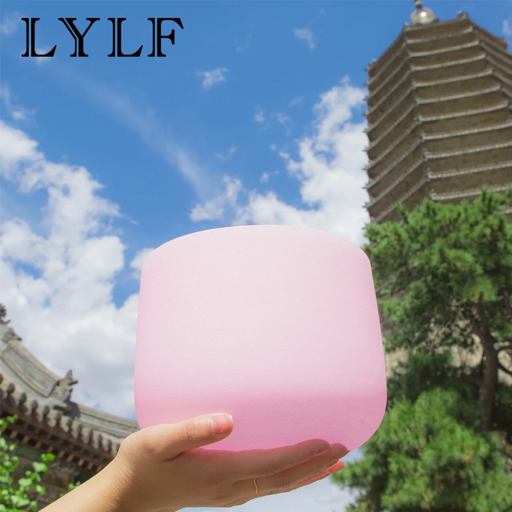 10Inch Rose Pink Colored Frosted Quartz Crystal Singing Bowl Meditation | Спорт и развлечения