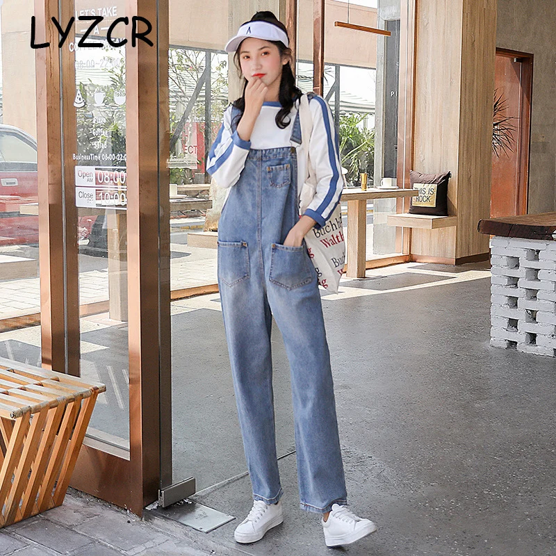 Женские джинсы с высокой талией свободные широкие карманами до щиколотки