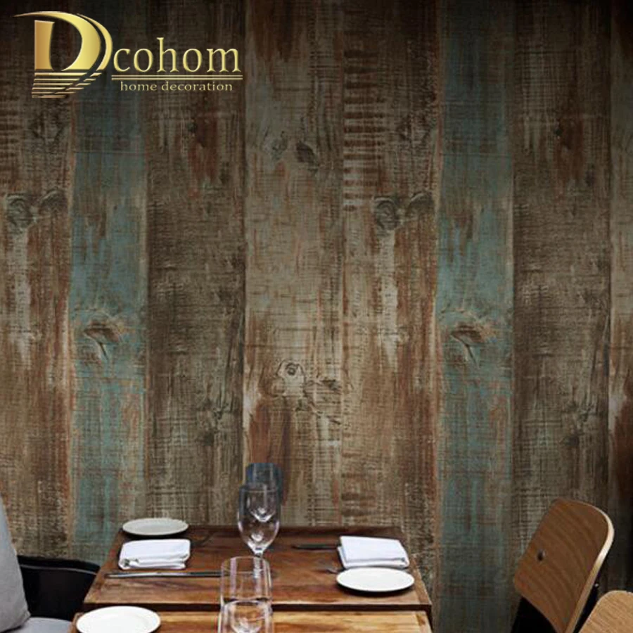 Простые полосатые ПВХ обои 3D Фреска Винтаж бар кофейня коричневый цвет Papel де