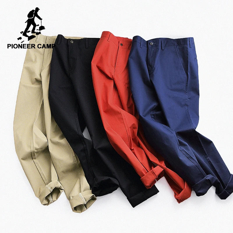 Мужские повседневные брюки Pioneer Camp однотонные Стрейчевые классические