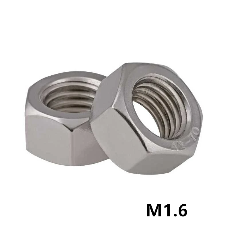 

500pcs Metric Thread DIN934 M1.6 Hex Nut A2-70/ 304 stainless steel Metal Hexagon Nut