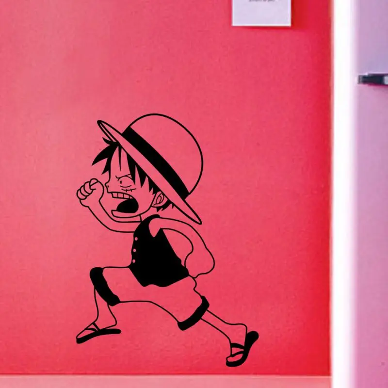 CHM цельная Обезьяна D Luffy настенные наклейки Комиксы и анимационный стикер