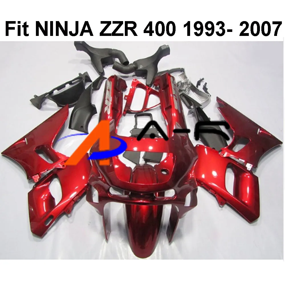 Для Kawasaki NINJA ZZR 400 ZZR400 1993-2007 ZZR 400 93-07 2006 2005 инжекторный обтекатель клобук кузов красный УФ окрашенный
