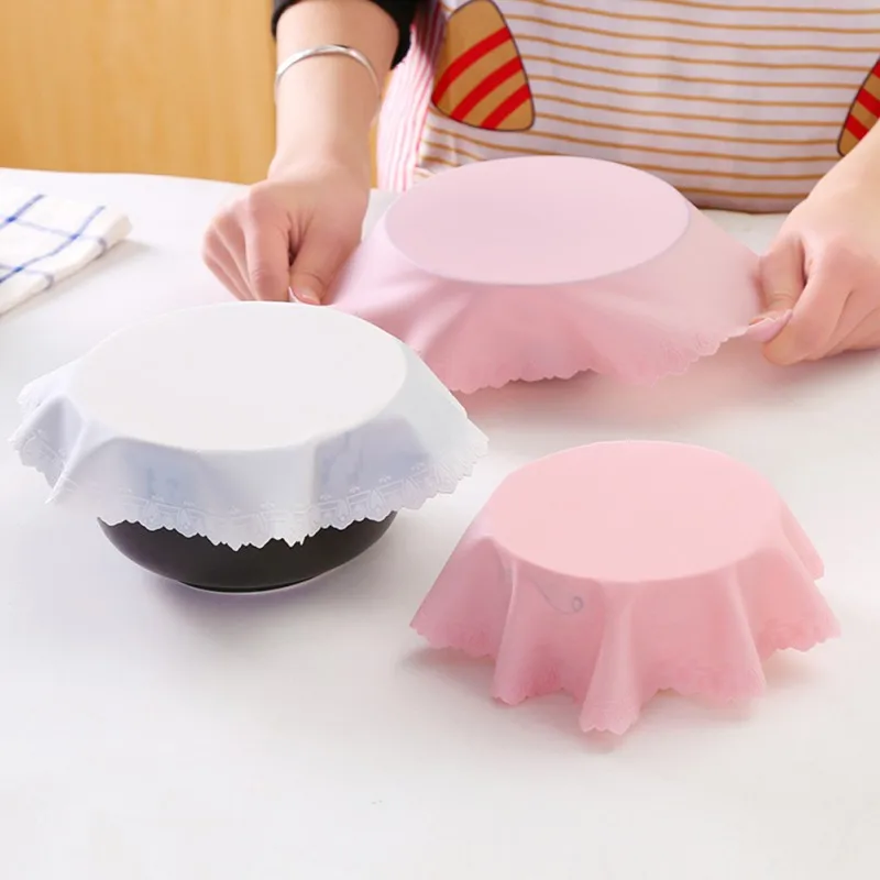 

Saran mat pad 1PC Multifunctional Cute Reusable Silicone Refrigerator Food Storage Cover Saran Wrap Cling Kitchen tools