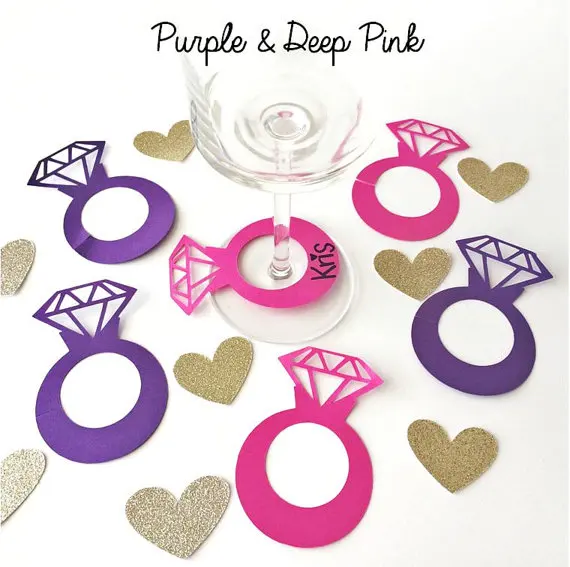 Бриллиантовое кольцо маркер для винных напитков бирки с именами бокалов