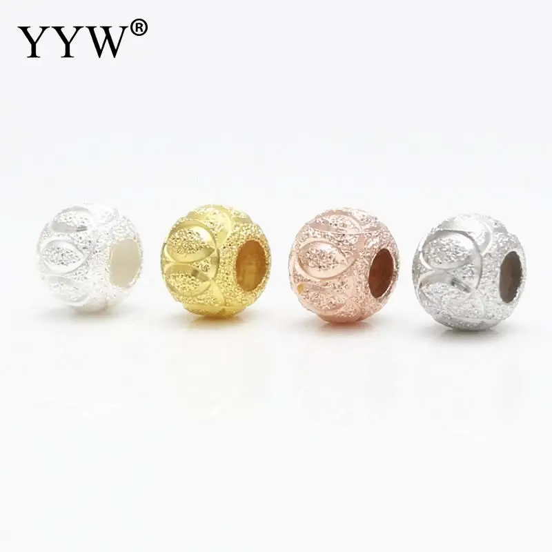 2 шт 8 мм посеребренные бусины для изготовления ювелирных изделий золото/розовое