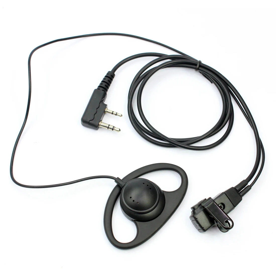 

D Shape Soft Ear Hook Earpiece 2 Pin PTT Earphone K Head Headset with Microphone for BaoFeng Walkie Talkie UV-5R 888S 777S 666S