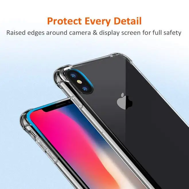 Чехол для iPhone XS X кристально прозрачный тонкий защитный устойчивый к царапинам