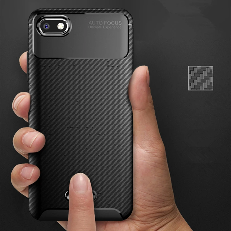 Carbon Fibre Case For Xiaomi Redmi 6A Slim Rugged Armor Shockproof Soft Rubber Silicone Phone Cover Redmi6A 5.45&quot | Мобильные