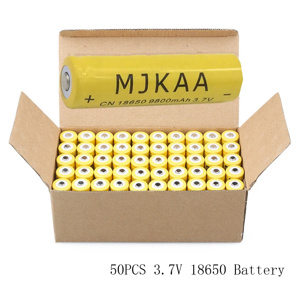 Cncool 50 шт. 18650 аккумулятор 9800 мАч 3 7 в литий ионная аккумуляторная батарея для
