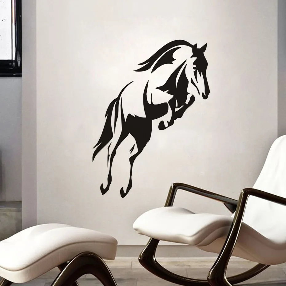Beautiful Horse Jumping Wall Stickers For Living Rooms Nursery Decor Vinyl Removable Art Home Decoration | Дом и сад
