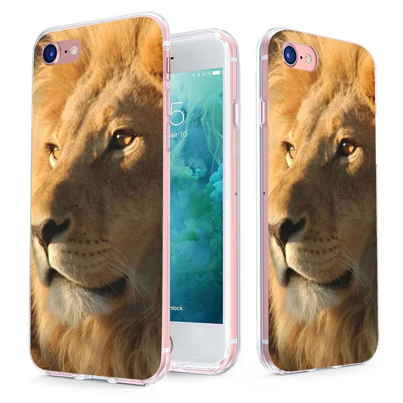 MLCRIYG мягкий телефон чехол для iPhone 6 S Plus 7 8 X TPU цветной Единорог Лев леопардовый