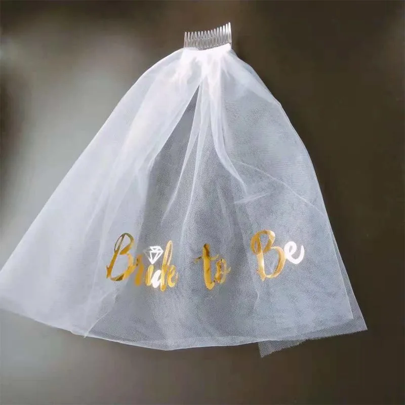 Фата и фата с поясом для невесты комплект из 2 предметов двухслойная мальчишника