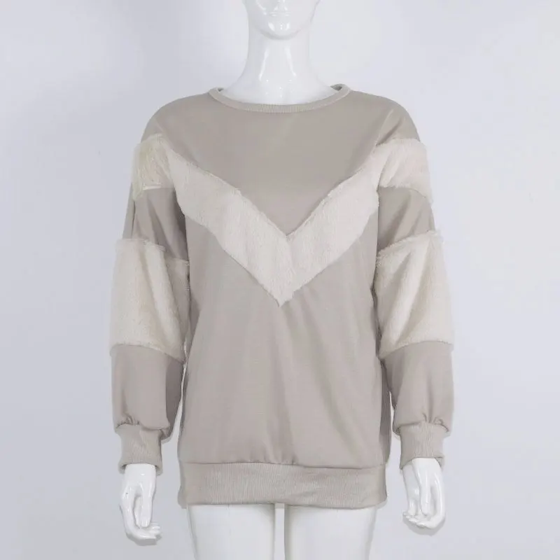 Женская толстовка с капюшоном из искусственного меха Свободная Толстовка