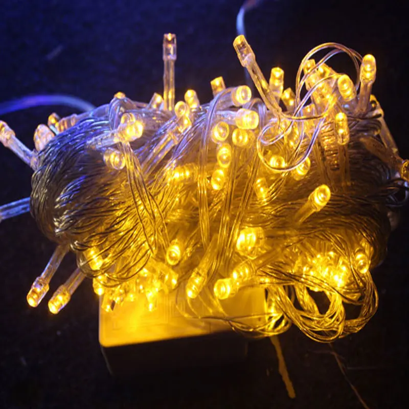 golden 10 м-100 м 220 В светодиодный светильник-гирлянда, светильник для рождественской елки, уличный водонепроницаемый декоративный светильник для праздника/нового года - Испускаемый цвет: golden