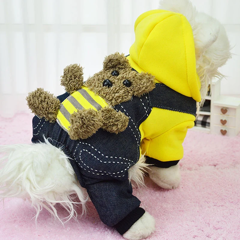 Женская теплая зимняя одежда для собак толстая куртка мультяшная Толстовка