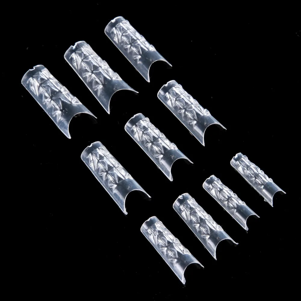 Anmas Rucci 100PCS Mosaic Nail Art Acrylic UV Gel Clear French Flase Tips 10 Sizes Fiberglass | Красота и здоровье