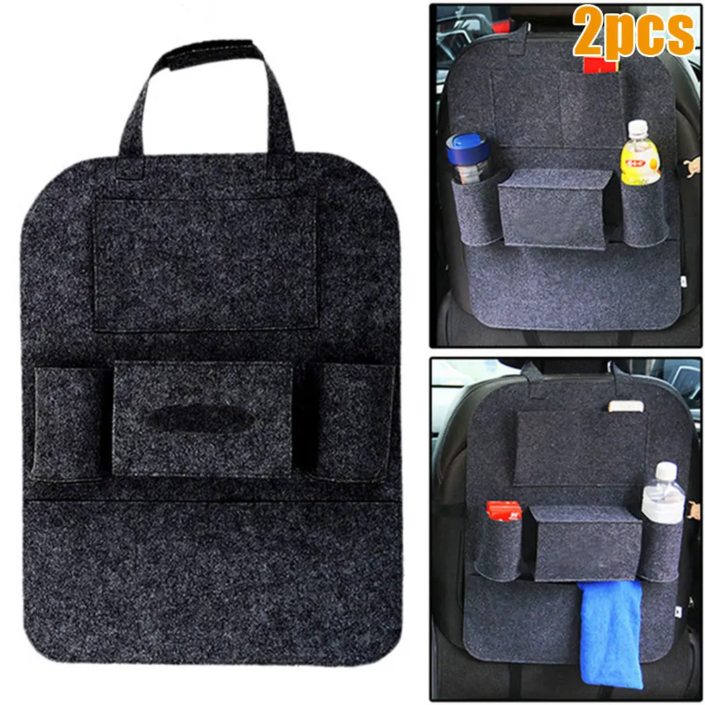 

2Pcs Car Auto Back Seat Organizer Holder Multi-Pocket Travel Storage Bag Hanger Supplies M8617