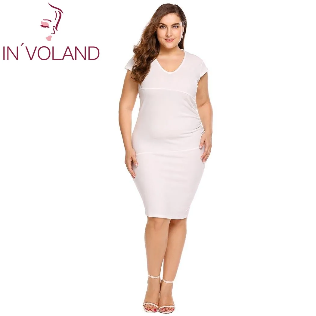 IN'VOLAND женское облегающее платье карандаш большого размера с рукавом крылышком
