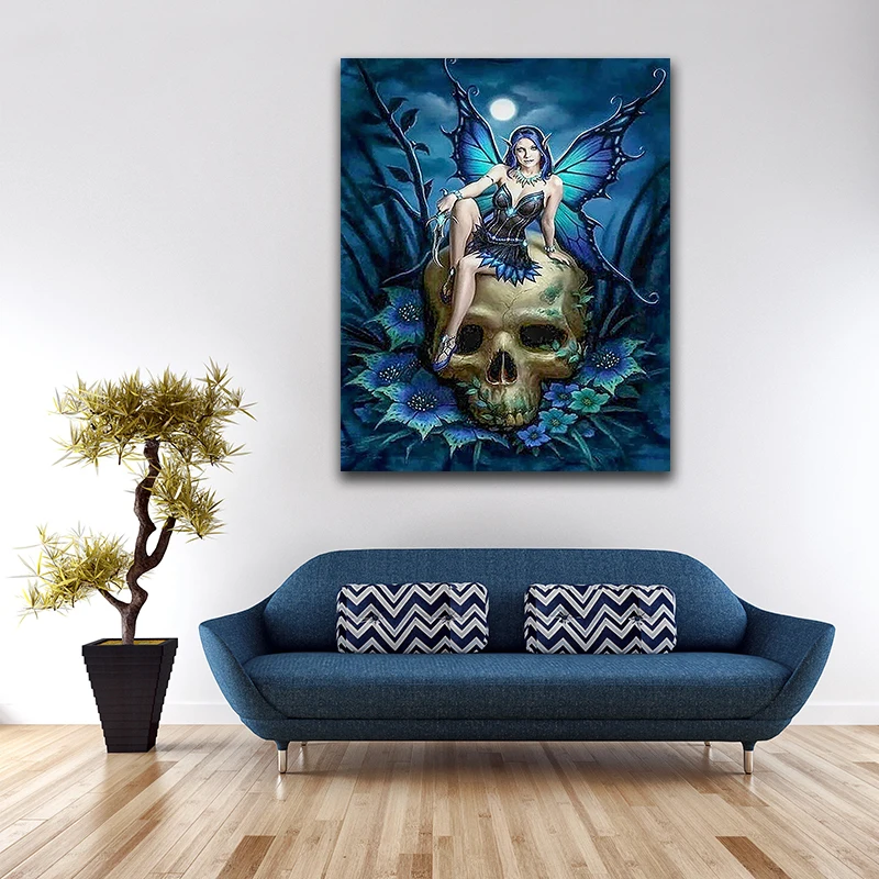 DIY colorings pictures by numbers with colors Butterfly wings girl picture drawing painting framed Home | Дом и сад