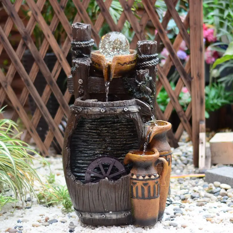 Water fountains Waterscape creative decorations European pastoral tankers Lucky Feng Shui feng shui ball ornaments roun |
