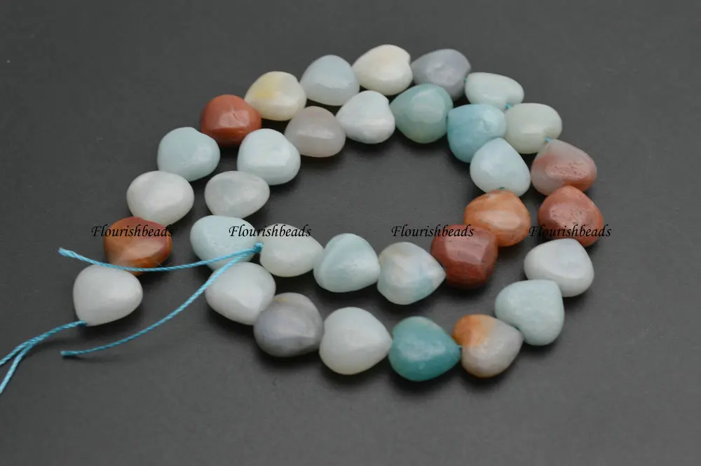 

12mm Natural Mix Color Amazonite Heart Shape Stone Loose Beads Jewelry making supplies 5 strands per lot