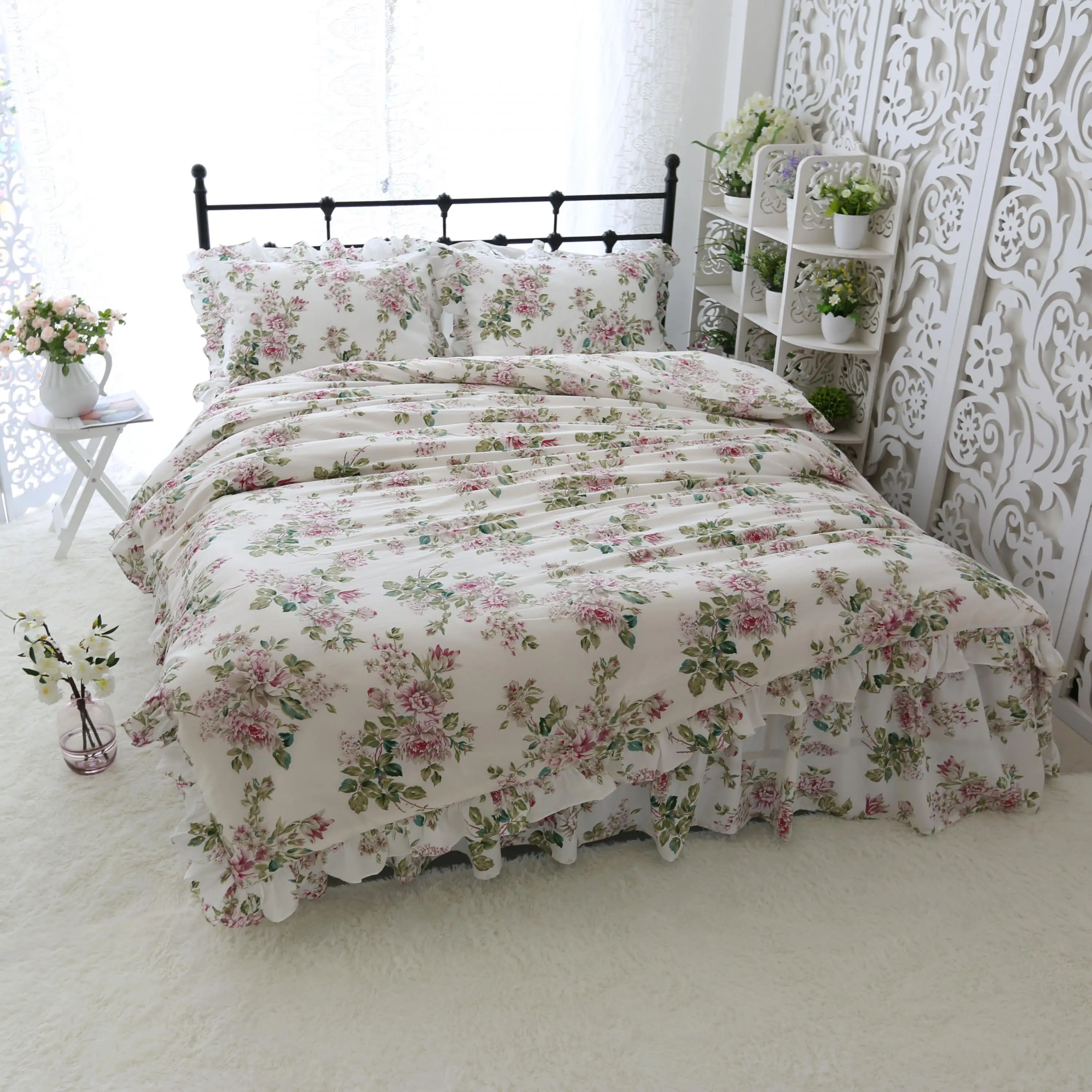 Набор пододеяльников с цветочным рисунком и цветком двусторонний Ультра мягкий