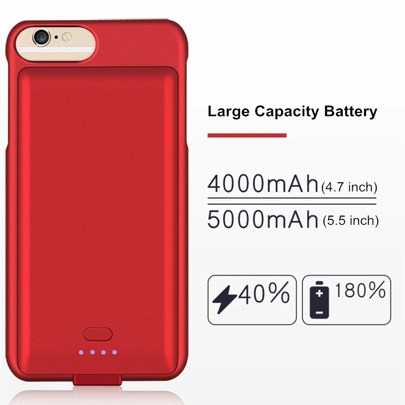 Чехол с расширенным аккумулятором для iPhone 8/7/6s/6 Plus портативный внешний