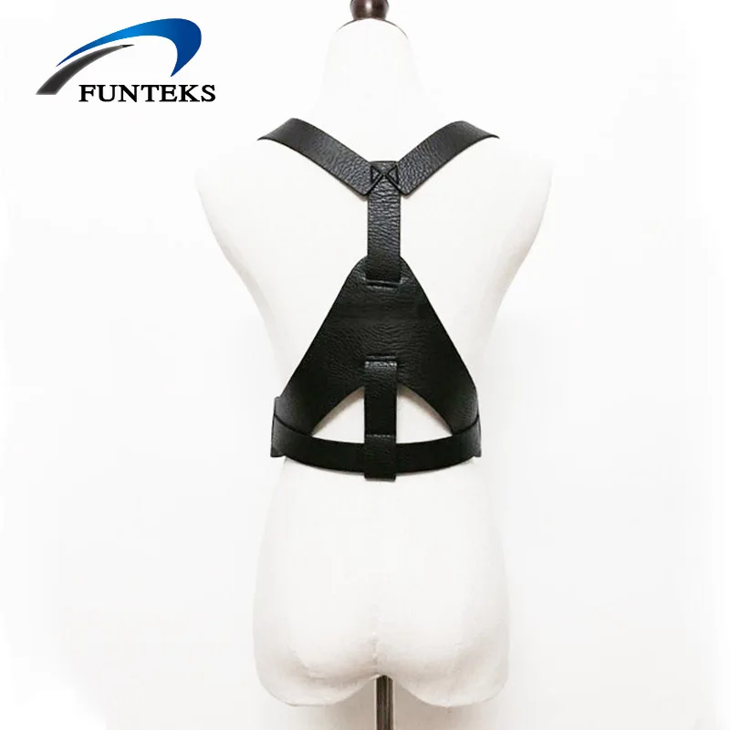 FUNTEKS панк искусственная кожа для тела ремни связывания женщин личи узор на