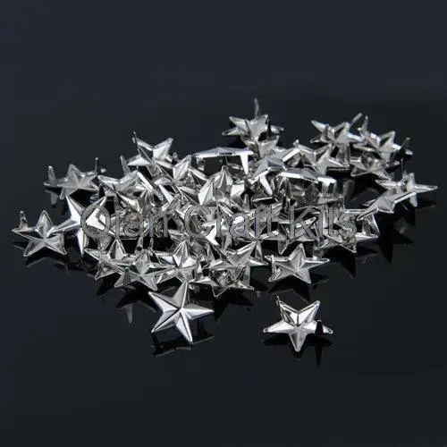 

1500pcs 10mm silver star Rivet Pyramid Studs for Cell Phone decoration, Deco, Leather, Craft , DIY, Jean, denim lead free