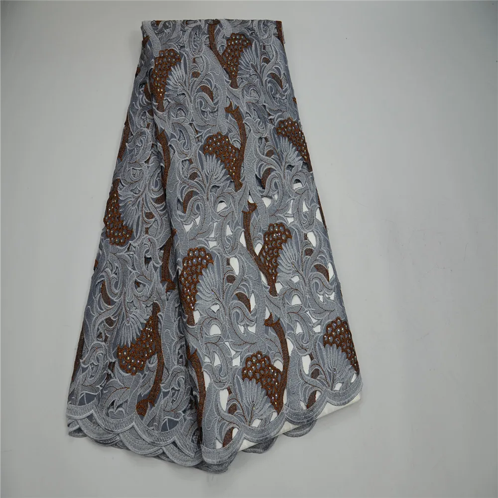 Новейшая модель африканский хлопок вуаль кружевной ткани драгоценные камни