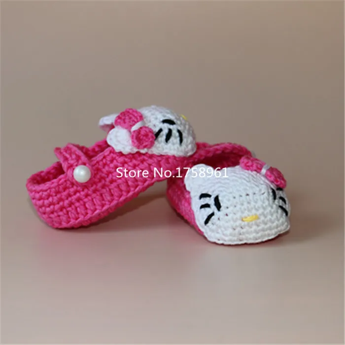 Crochet Baby Slipper Booties Handmade Shoes Newborn First Walkers Infant Toddler Girls KT |