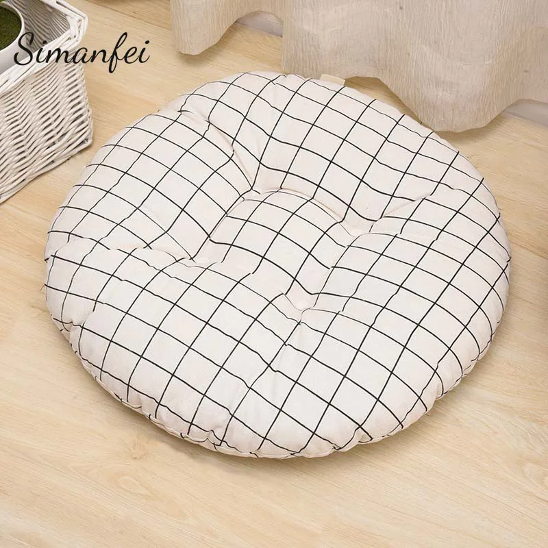 Simanfei подушка для сиденья 2019 новые хлопковые льняные подушки напольные круглые