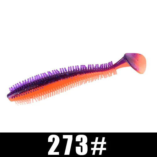 273 FISH KING, мягкие приманки для рыбалки, 90 мм/4 г, 120 мм/9 г, Т-образный хвост, один хвост, Shad, карп, силиконовые мягкие приманки для рыбалки, снасти - Color: 273