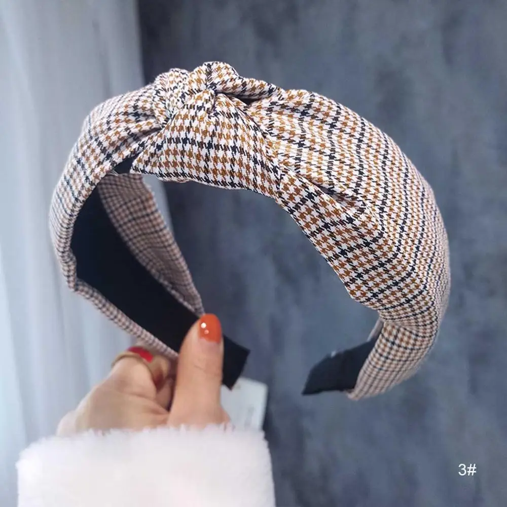Fashion Pearl Hair Accessories Adlut High Elastic Lattice Knot Hair Band for Women Headband For Girls Hairband Hair Hoop Turban - Цвет: 3