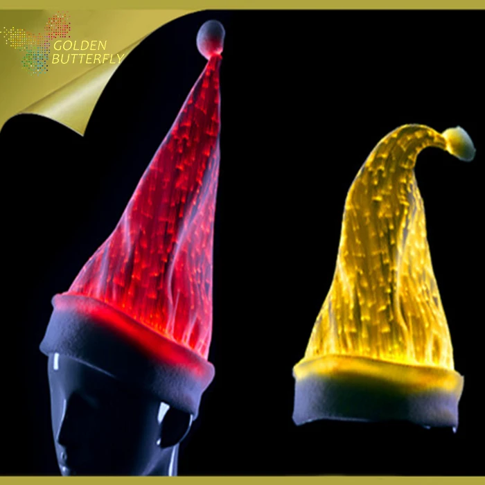 

Luminous Hat 2017 Hot Birthday Party Women Men Glowing Christmas Hat Light Clip Fiber Ornaments Hat Glowing Bar For Activities