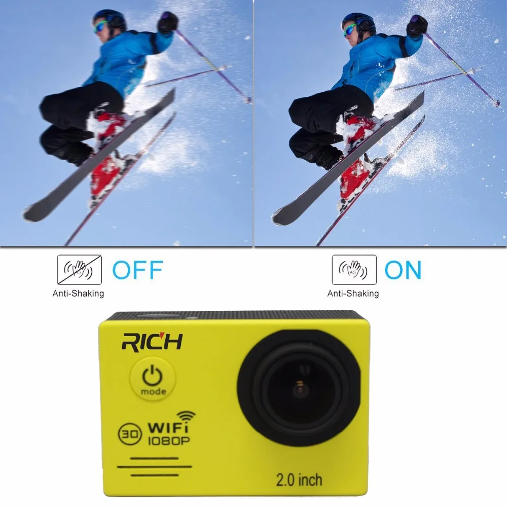 2018 экшн камера Full HD 1080P Gopro hero4 стиль Wifi 170 градусов водонепроницаемая Спортивная 30