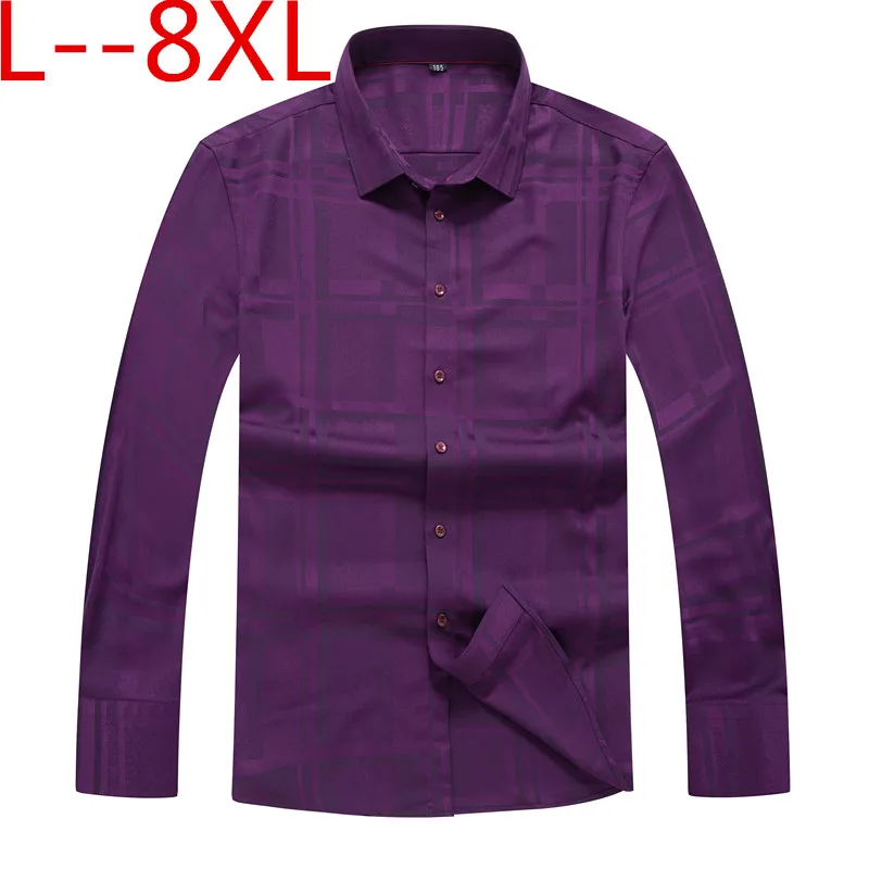 10xl 8xl 6xl Мужская Стандартная посадка с длинным рукавом, базовое платье с принтом, нашивка для рубашки, один карман, формальные, черные офисные рубашки для работы - Цвет: 3