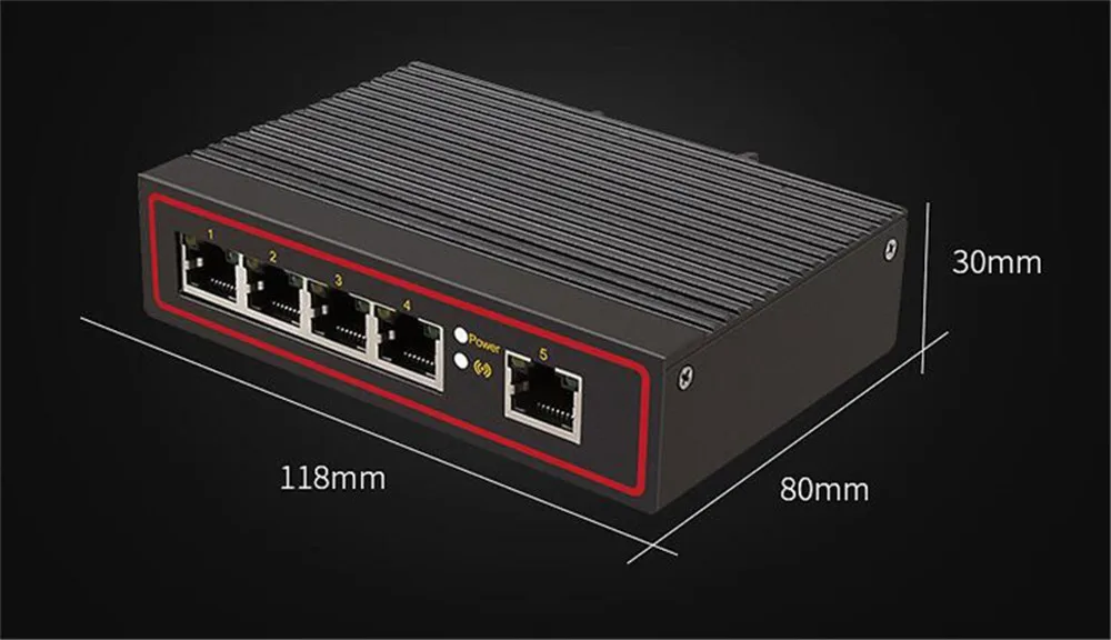 5 портов промышленный Ethernet коммутатор 10/100 Мбит/с сигнальный усиленный din рейку