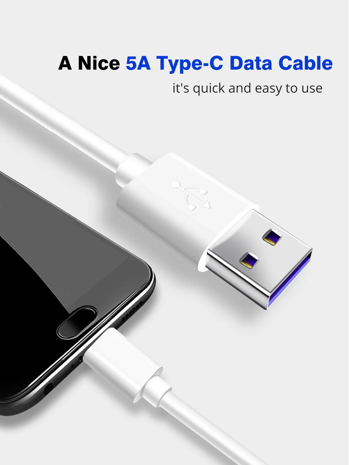 Ankndo type C USB кабель 5А кабель для быстрой зарядки супер быстрое зарядное устройство для устройств Android USB-C type-C суперзарядка кабель для передачи данных