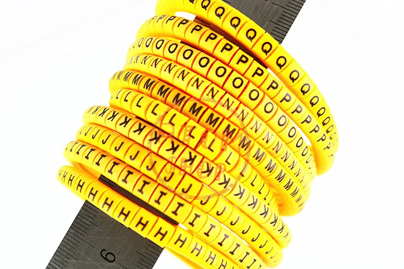 Yellow500pcs EC-0 EC-1 EC-2 EC-3 1.5mm2A-J ABCDEFJHIJ английские буквы гибких печатных рукав ярлыка