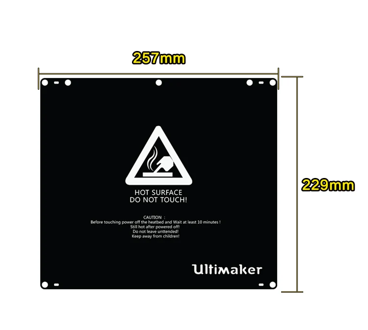 Ultimaker 2 матовая Тепловая бумага с тепловым покрытием 257*229*0 5 мм