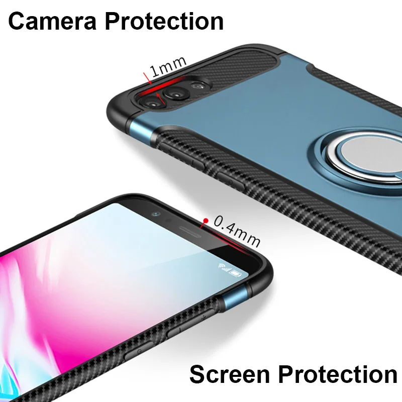 Car Holder Armor Case For Huawei Honor 8X 7X 8 9 Lite 10 V10 Play P10 P9 P20 Mate 20 20X Pro P Smart Nova 3 3i Y9 | Мобильные