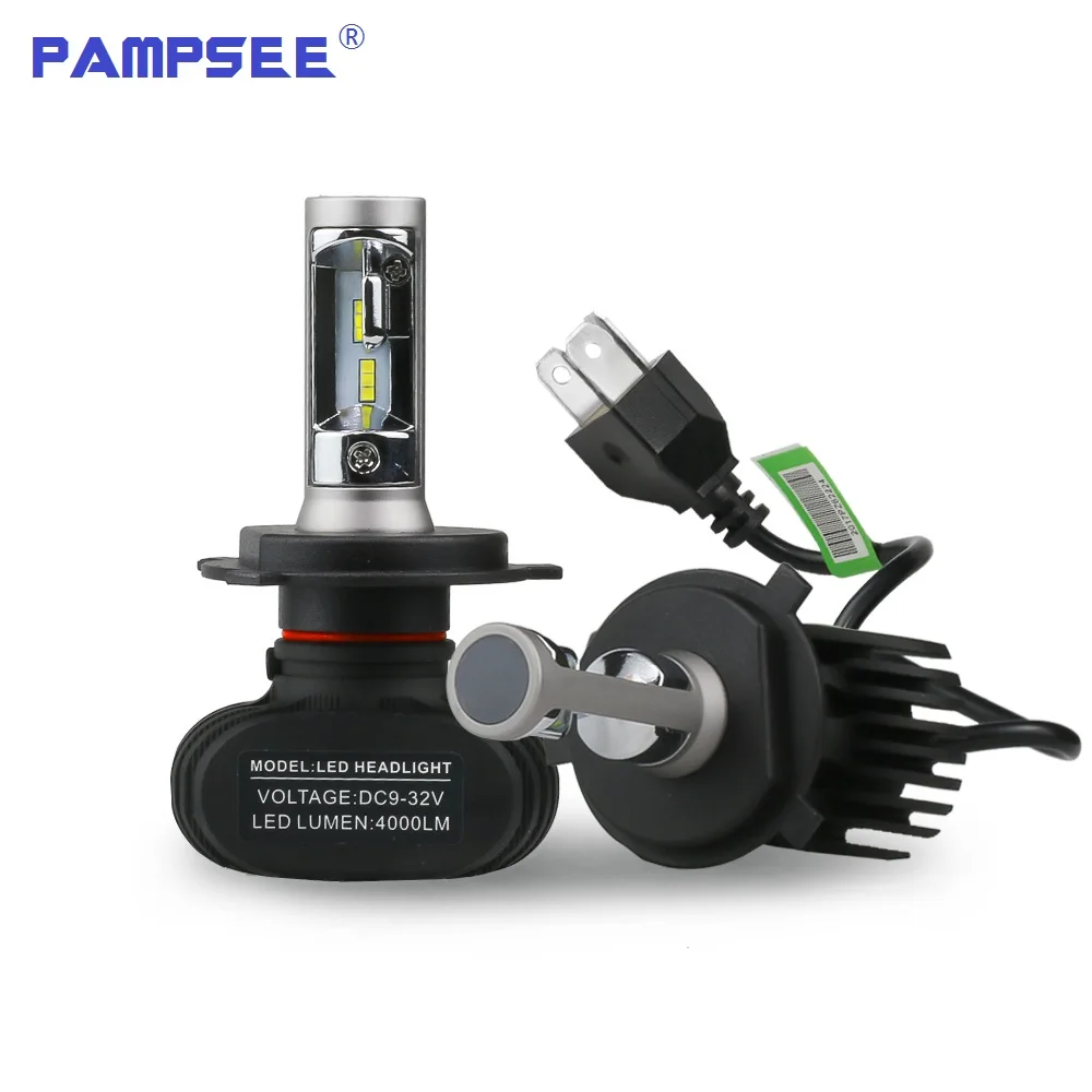 

PAMPSEE Super bright Auto 2PCS S1 Auto H3 H8 H11 H4 Led H7 Bulb Car Headlight High Low Beam 50W 8000LM 12V 24V Fog Light Kit