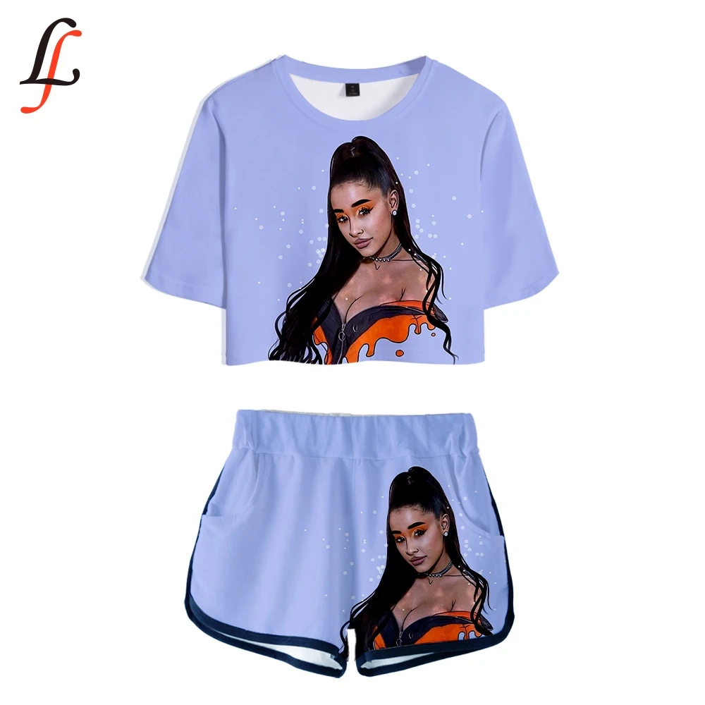 Комплект одежды Ariana Grande женский из двух предметов пикантный короткий топ с