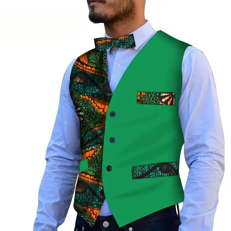 Real New Bazin Dress African For Spring And Summer African Men Cotton Plus Size Suit(shirts+vest) M-6xl