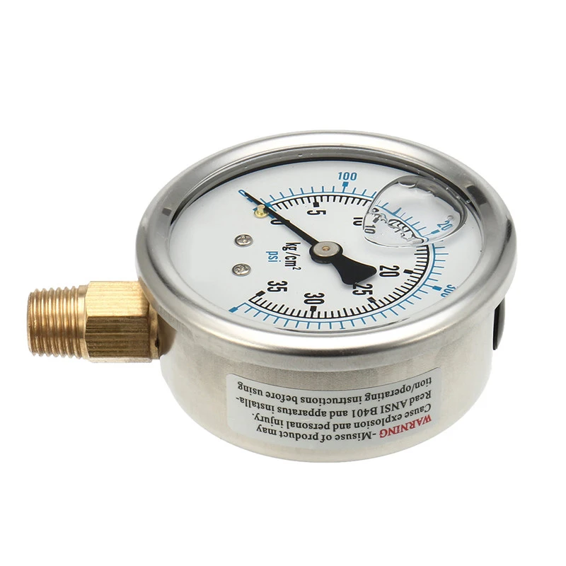 350PSI 25 бар PT1/4 диаметр 60 мм 0-35 кг автомобильный жидкий маслонаполненный манометр автомобильный универсальный прибор для измерения давления авто аксессуар
